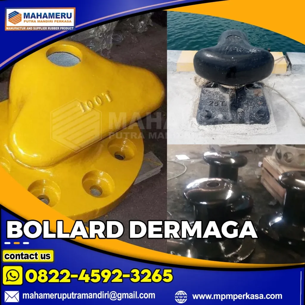 Bollard Dermaga merupakan salah satu bagian dari sistem tambat yang membantu menghubungkan kapal dengan struktur dermaga.