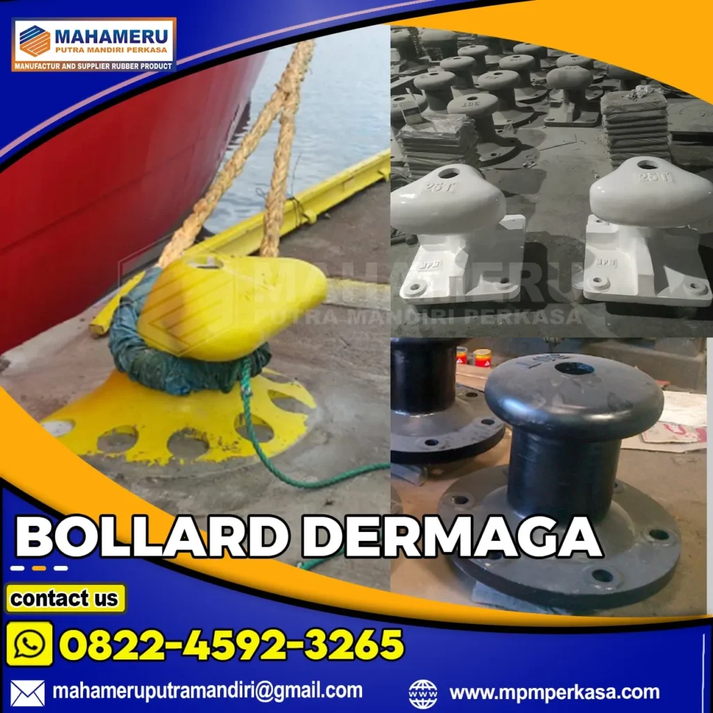 Bollard Dermaga merupakan salah satu bagian dari sistem tambat yang membantu menghubungkan kapal dengan struktur dermaga.