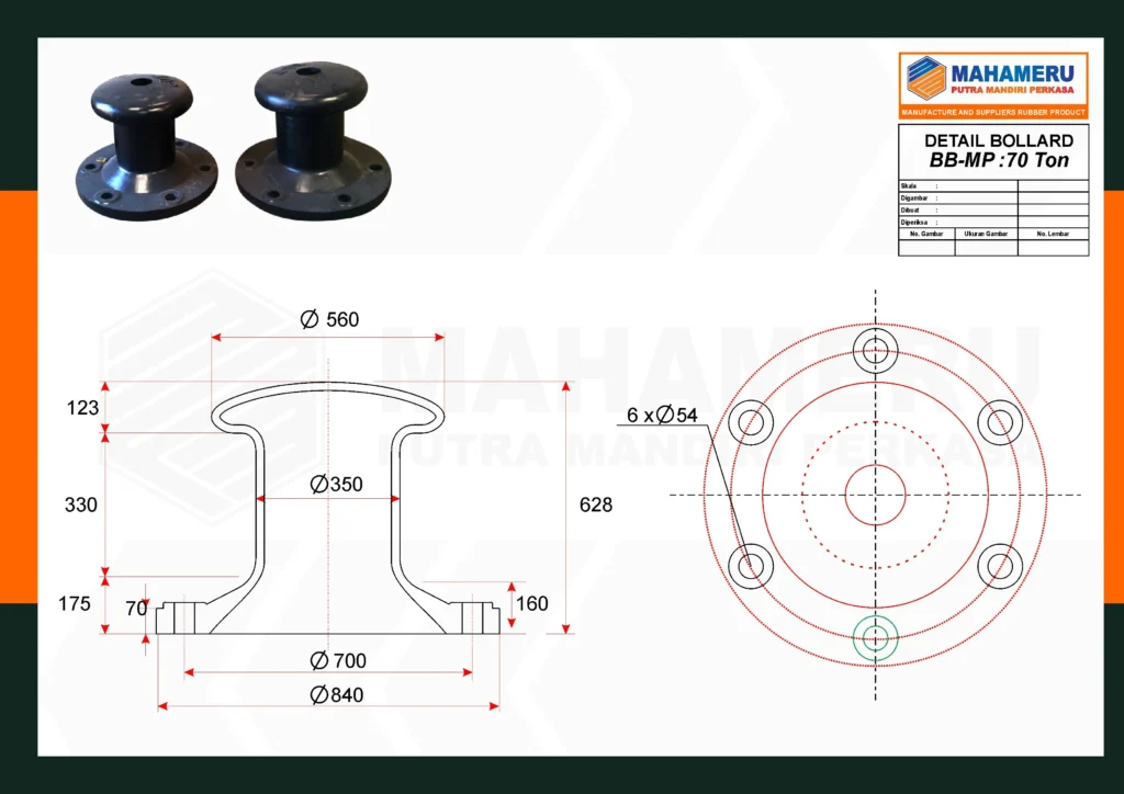 Spesifikasi Bollard Bitt 70 Ton | MPM Perkasa