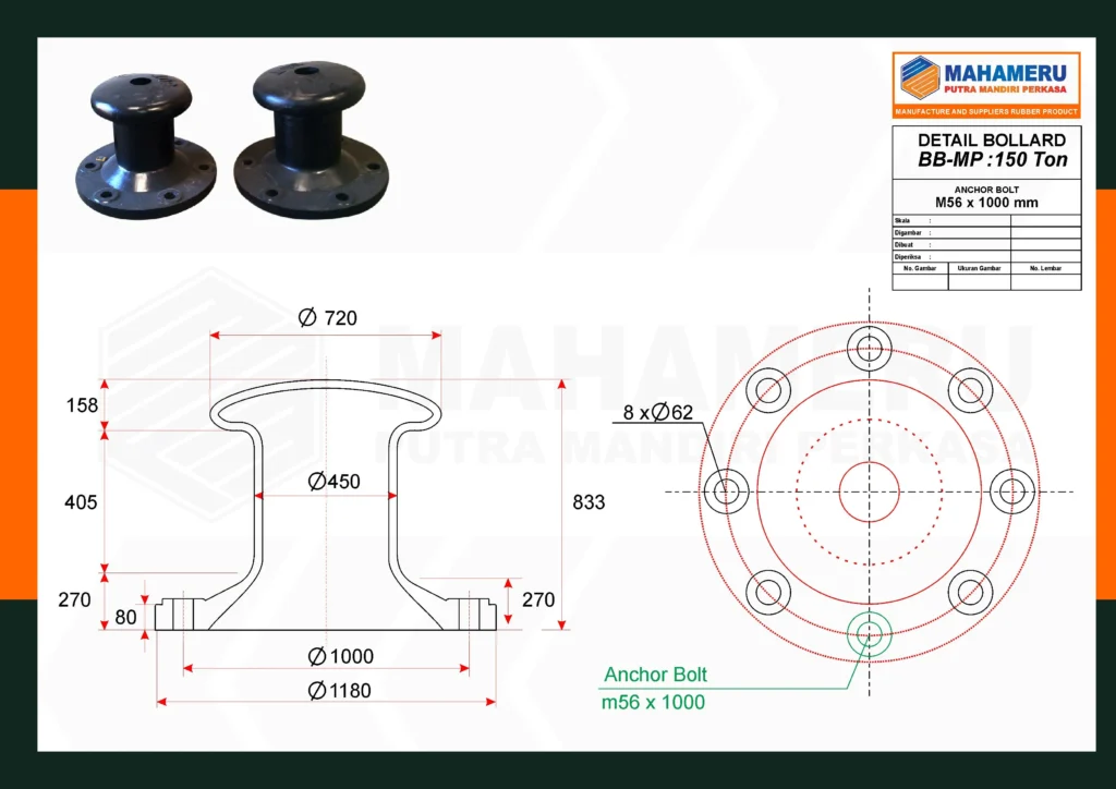 Spesifikasi Bollard Bitt 150 Ton | MPM Perkasa