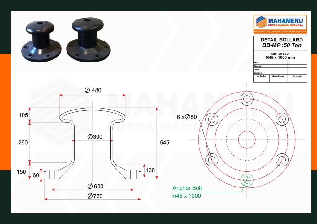 Spesifikasi Bollard Bitt 50 Ton | MPM Perkasa