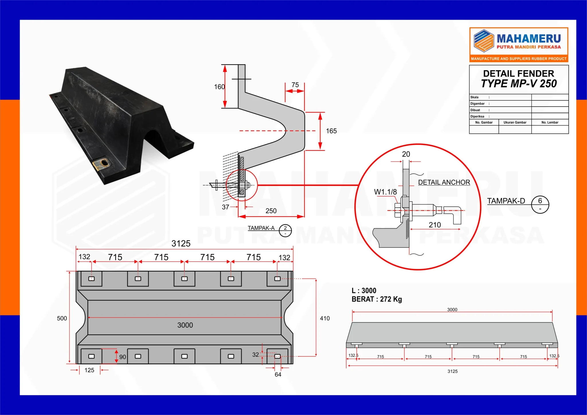 rubber fender type v, karet fender v, fender v