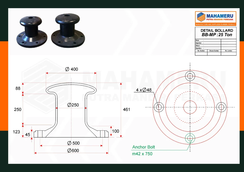 sppesifikasi bitt bollard dermaga 25 ton