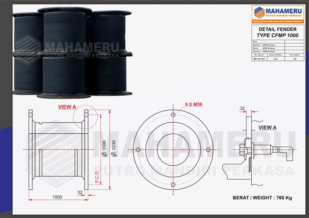 Rubber Fender Cell 1000 H | MPM Perkasa