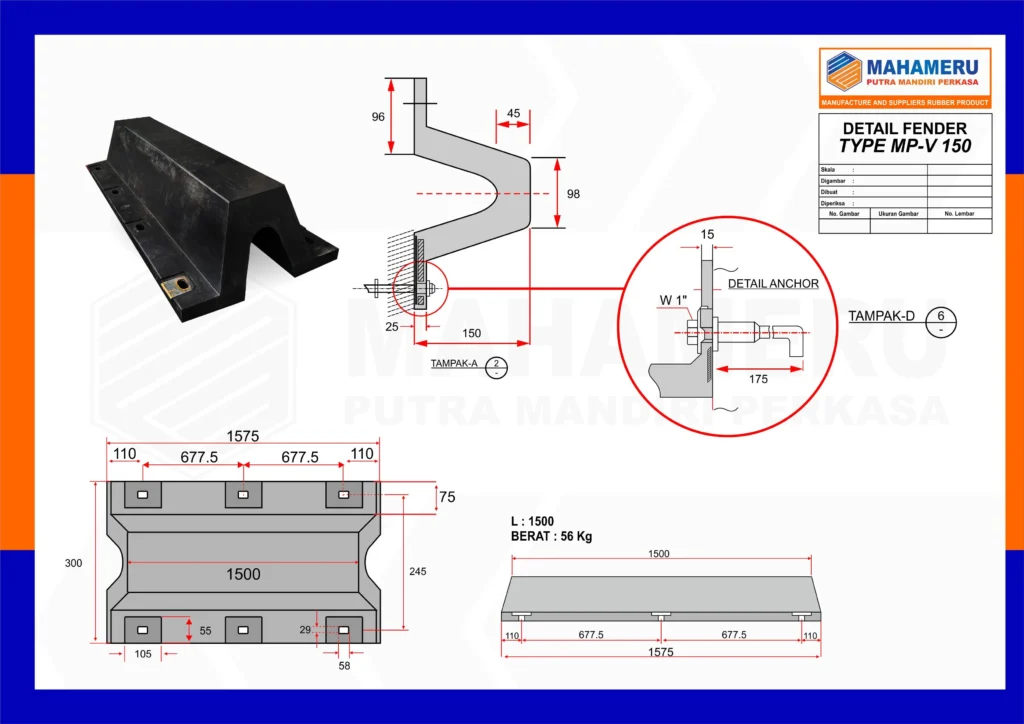 Spesifikasi Rubber Fender Type V