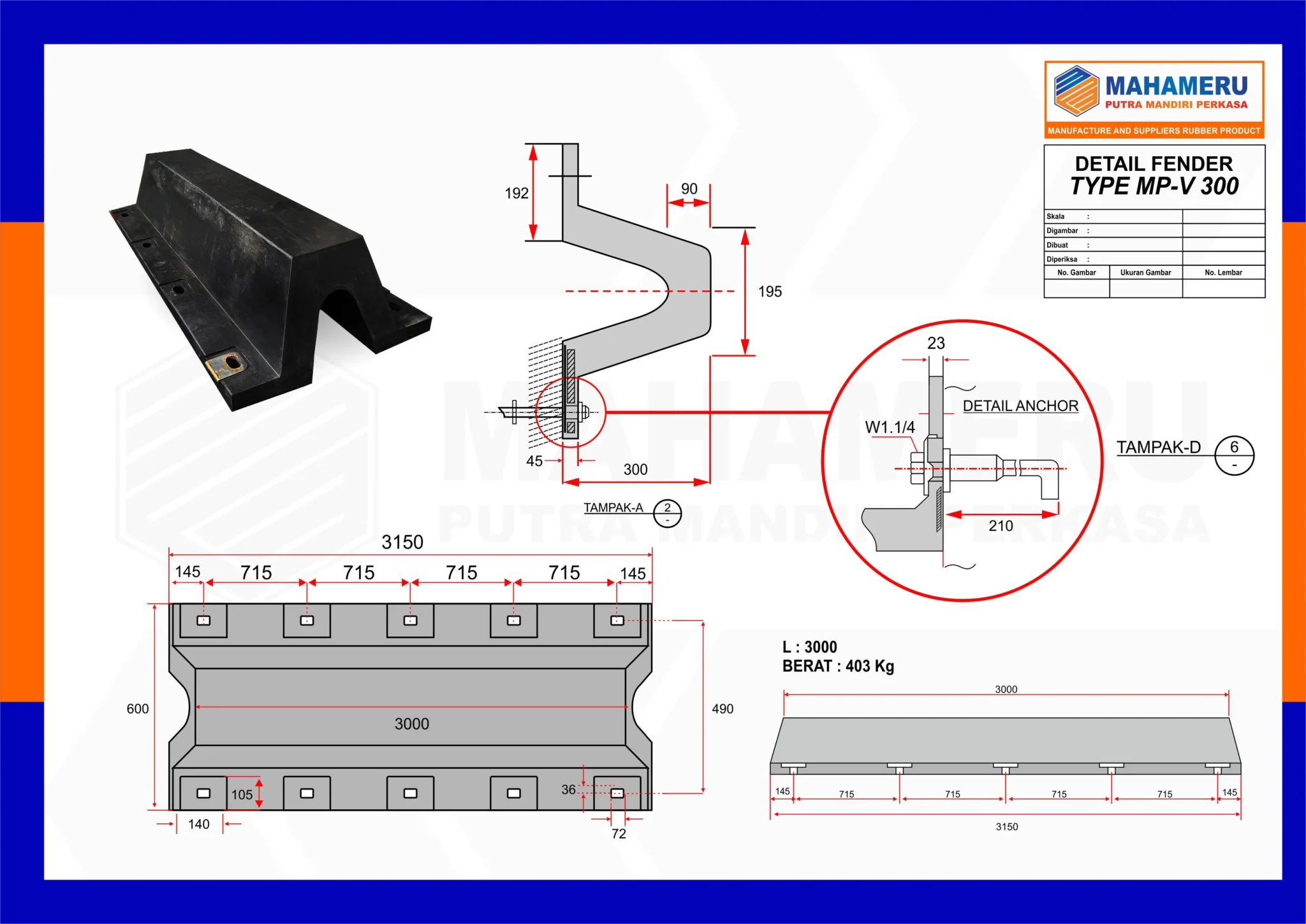 mpmperkasa,rubber fender v,karet fender tipe v,