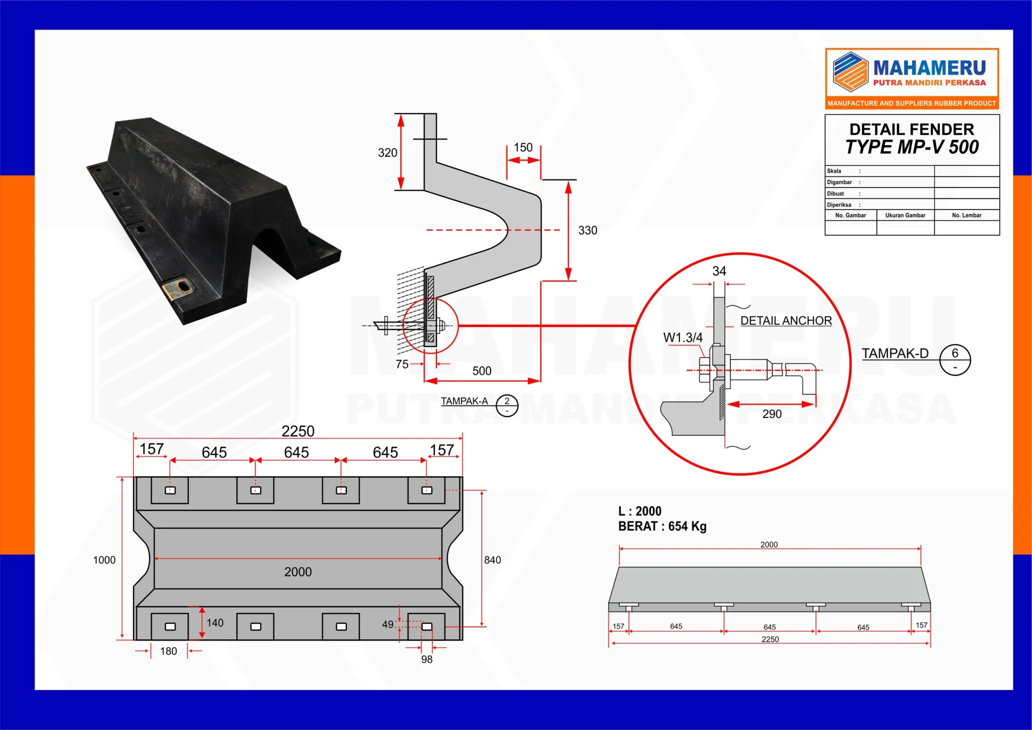 rubber fender type v, karet fender v, fender tipe v,