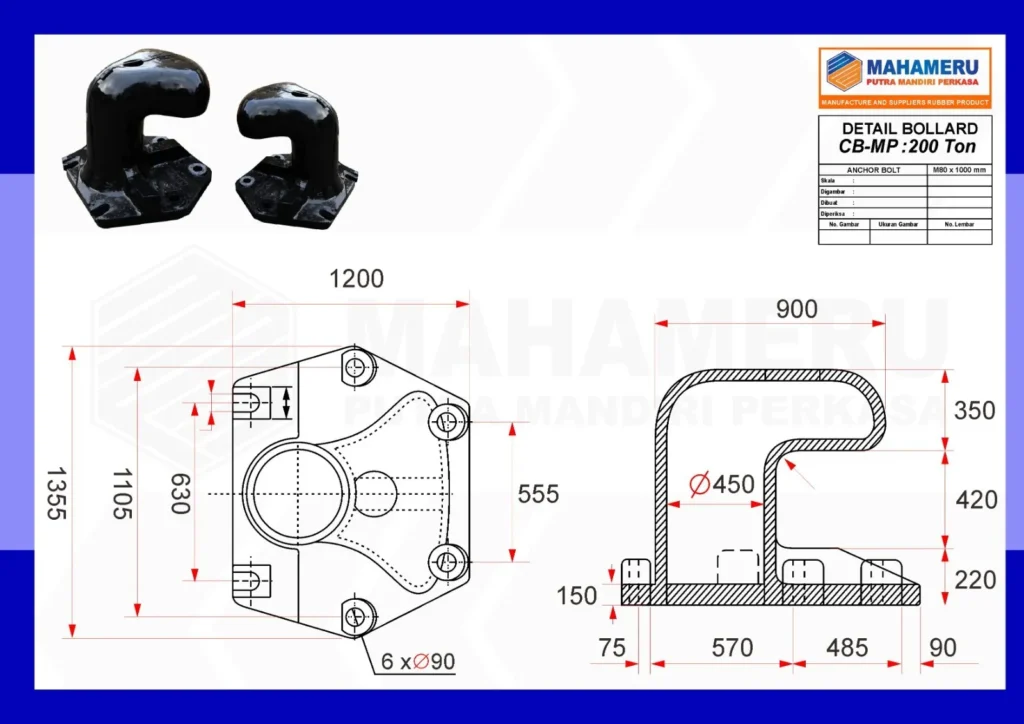 Spesifikasi Bollard Curve 200 Ton